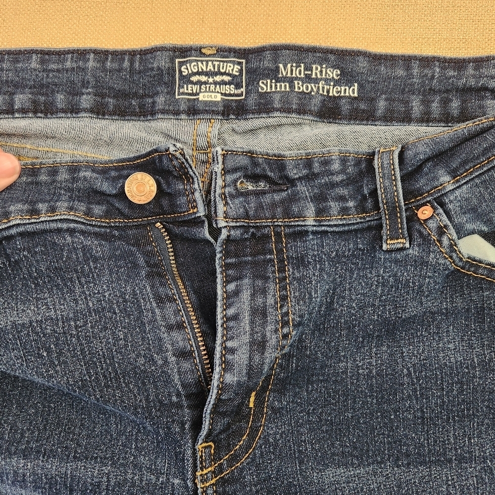 Signature by Levi Strauss Women's cropped cuffed Jeans - Blue Denim size 18 - Picture 5 of 7
